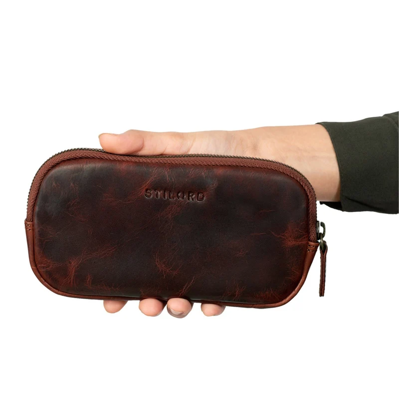 "Mike" Vintage Leder Etui für Stifte Kabel oder Schlüssel Echtleder