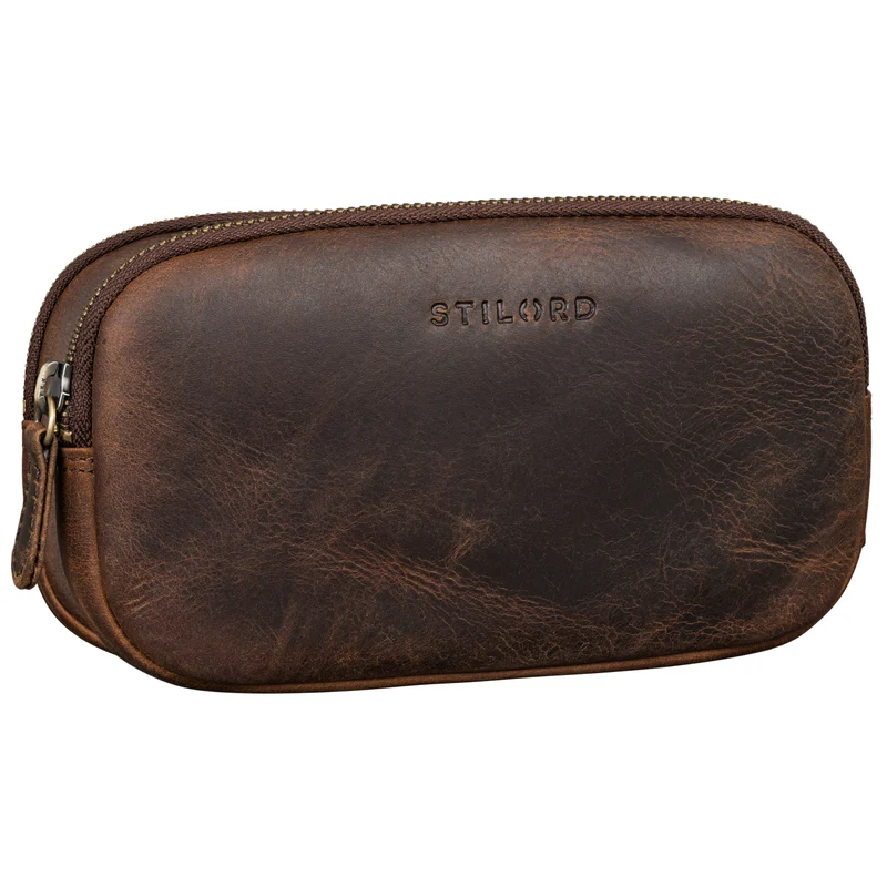 "Mike" Vintage Leder Etui für Stifte Kabel oder Schlüssel Echtleder
