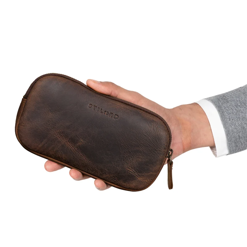 "Mike" Vintage Leder Etui für Stifte Kabel oder Schlüssel Echtleder