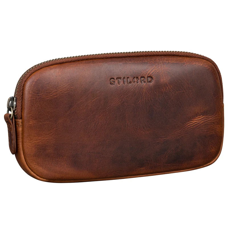 "Mike" Vintage Leder Etui für Stifte Kabel oder Schlüssel Echtleder