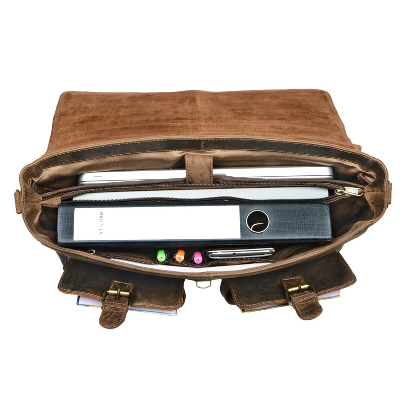 B-WARE "Victor" Vintage Aktentasche Herren Leder