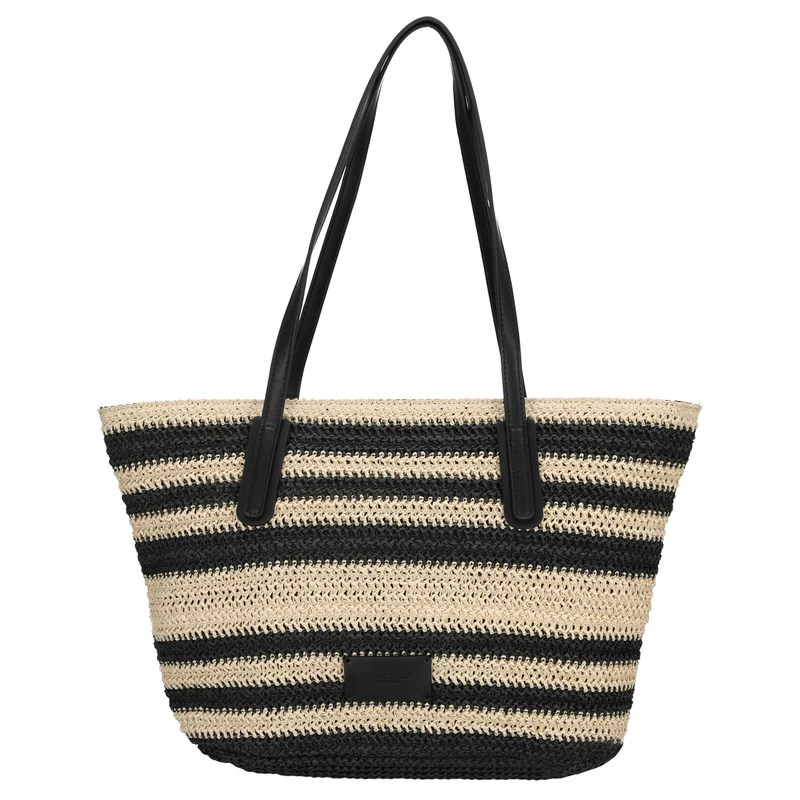 Seidenfelt Savonlinna - Shopper 47 cm (natural straw with black stripes)