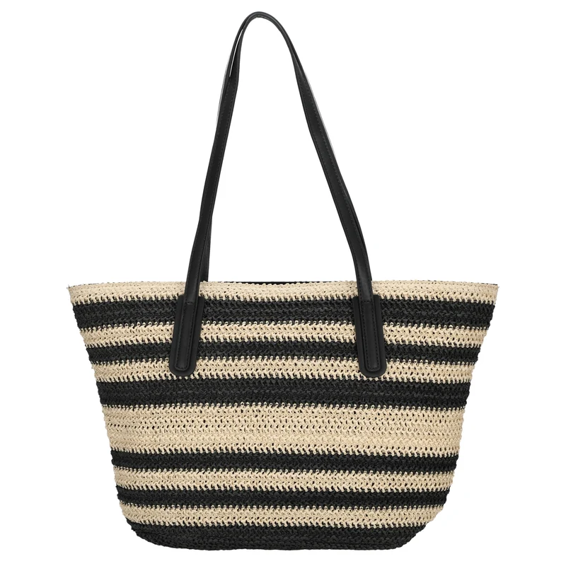 Seidenfelt Savonlinna - Shopper 47 cm (natural straw with black stripes)