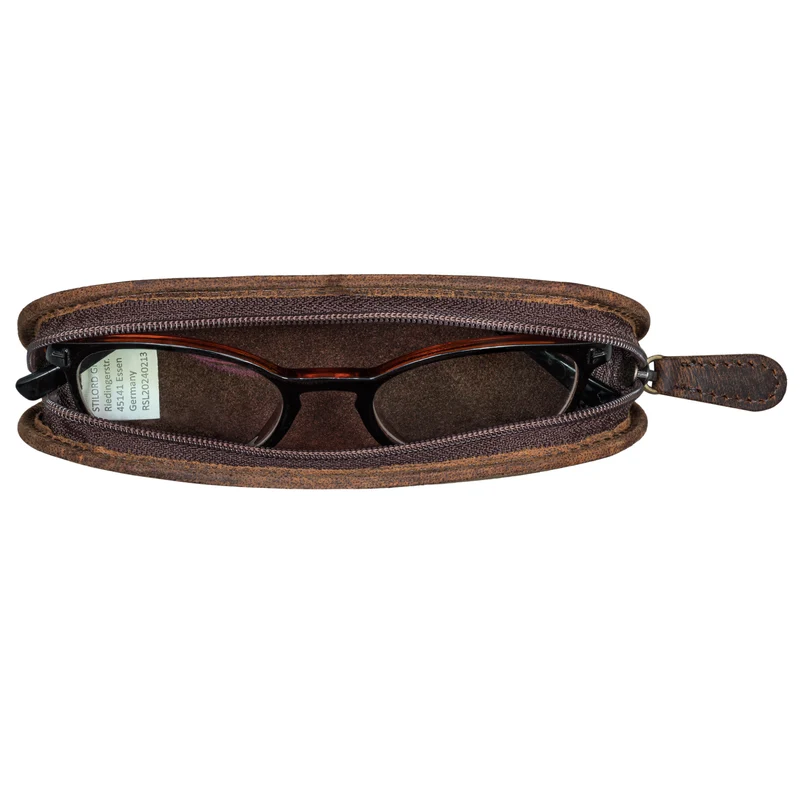 "Glasgow" Brillenetui Leder für Lesebrille Sonnenbrille Tagesbrille