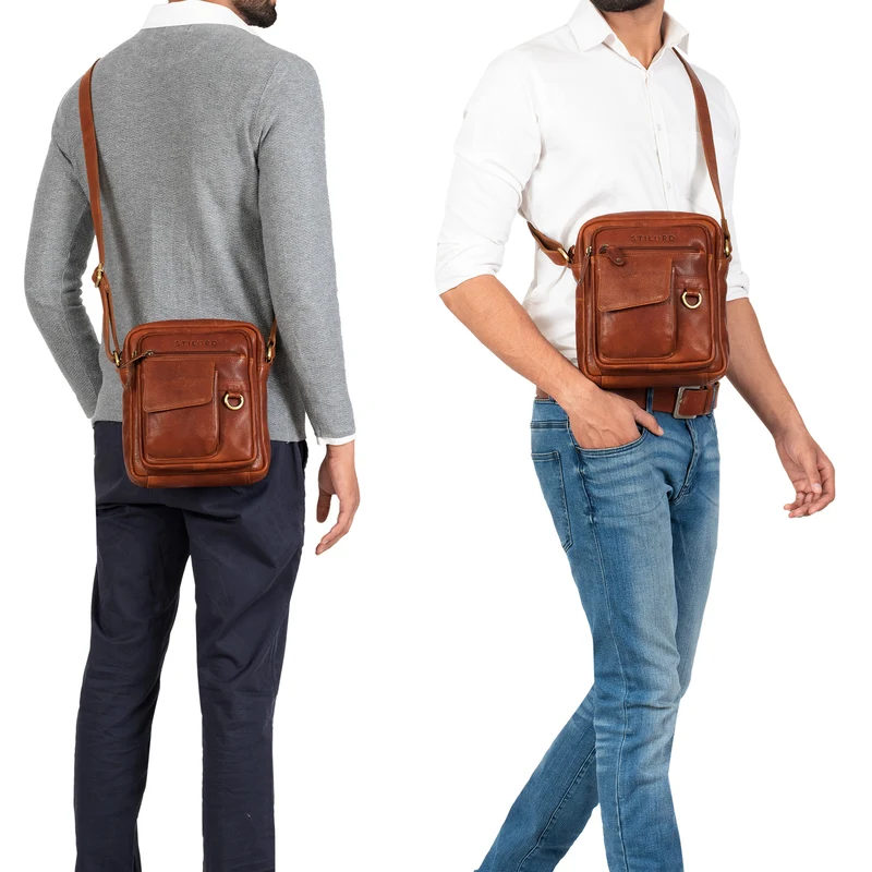 "Ryan" Crossbody Tasche Herren Leder zum Umhängen Vintage Ledertasche