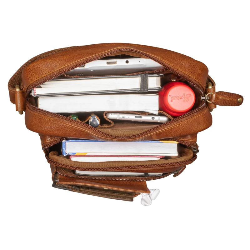 "Ryan" Crossbody Tasche Herren Leder zum Umhängen Vintage Ledertasche