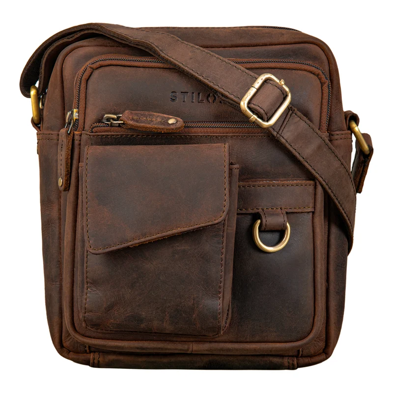 "Ryan" Crossbody Tasche Herren Leder zum Umhängen Vintage Ledertasche