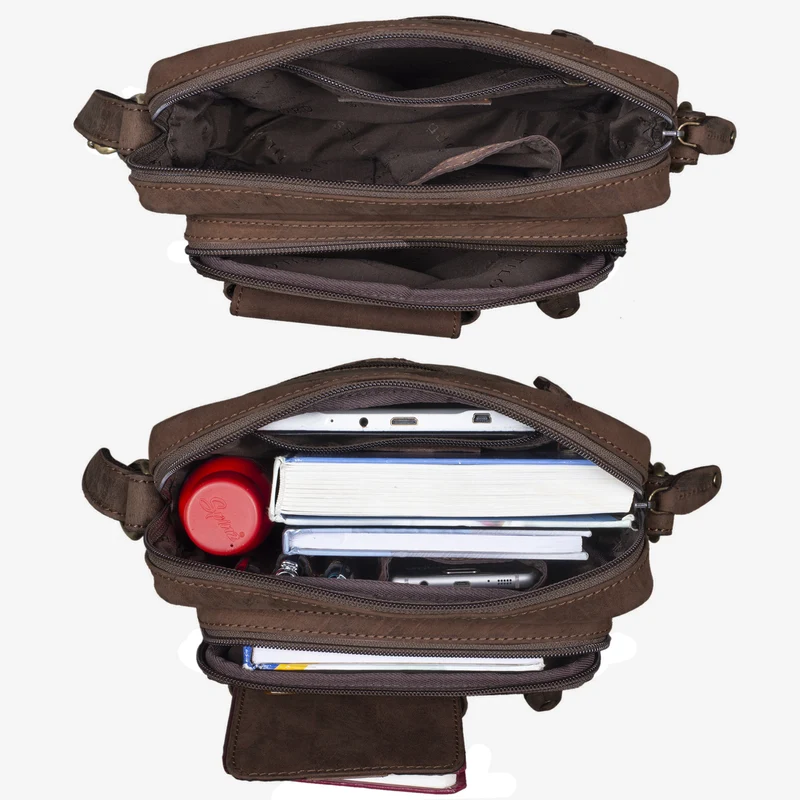 "Ryan" Crossbody Tasche Herren Leder zum Umhängen Vintage Ledertasche
