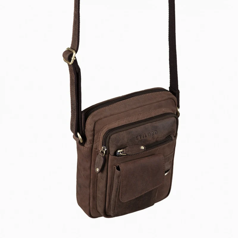 "Ryan" Crossbody Tasche Herren Leder zum Umhängen Vintage Ledertasche