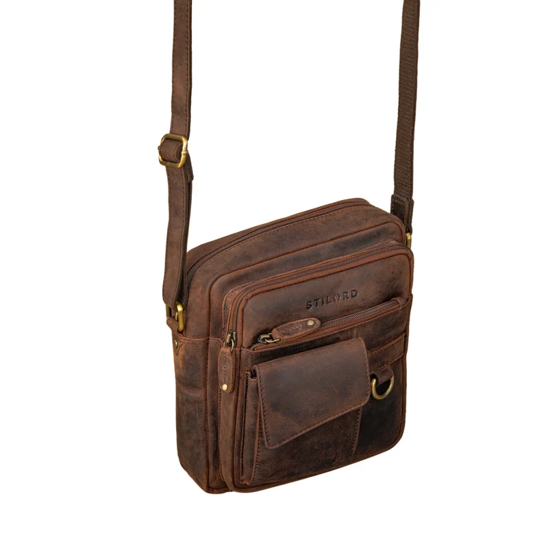 "Ryan" Crossbody Tasche Herren Leder zum Umhängen Vintage Ledertasche