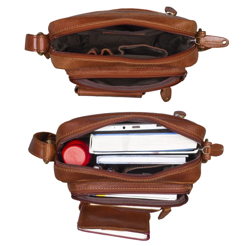 "Ryan" Crossbody Tasche Herren Leder zum Umhängen Vintage Ledertasche