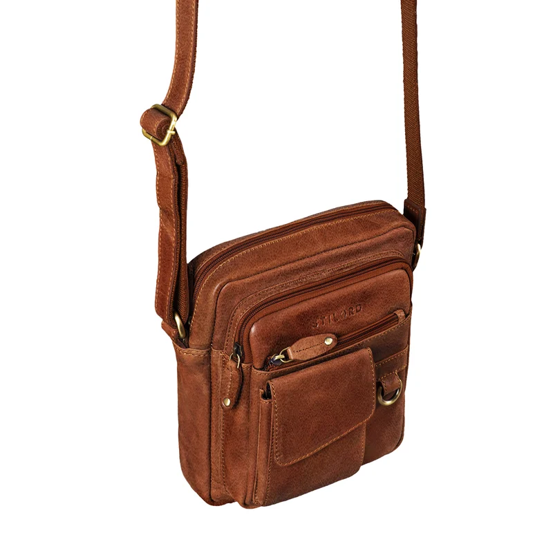 "Ryan" Crossbody Tasche Herren Leder zum Umhängen Vintage Ledertasche