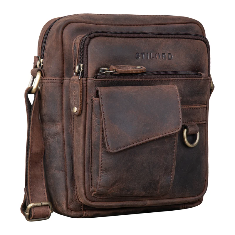 "Ryan" Crossbody Tasche Herren Leder zum Umhängen Vintage Ledertasche