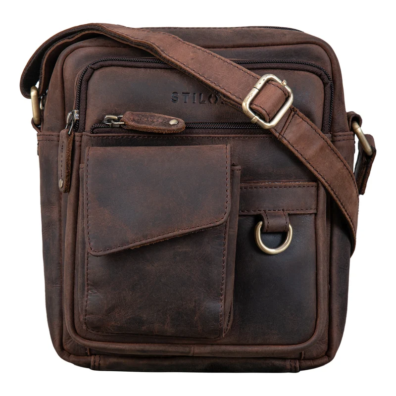 "Ryan" Crossbody Tasche Herren Leder zum Umhängen Vintage Ledertasche