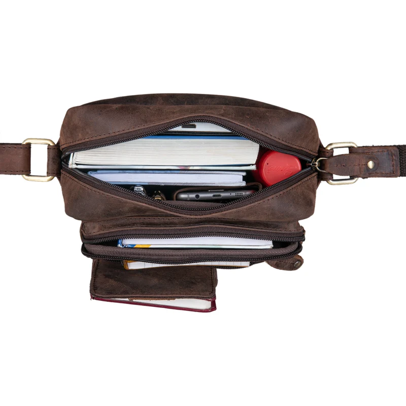 "Ryan" Crossbody Tasche Herren Leder zum Umhängen Vintage Ledertasche