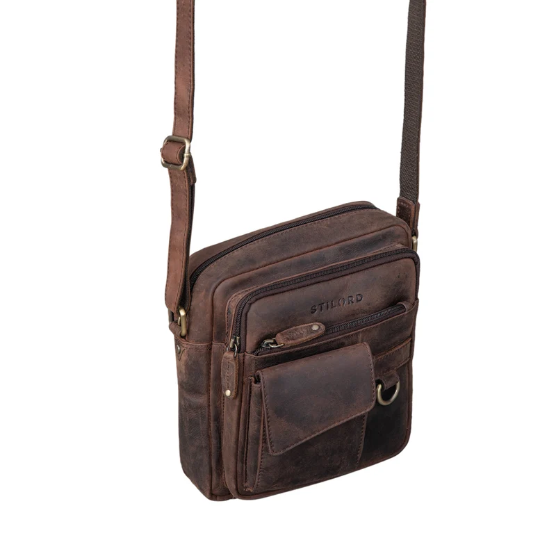 "Ryan" Crossbody Tasche Herren Leder zum Umhängen Vintage Ledertasche