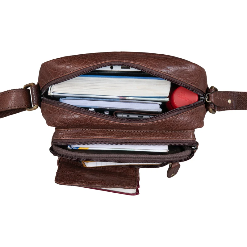 "Ryan" Crossbody Tasche Herren Leder zum Umhängen Vintage Ledertasche