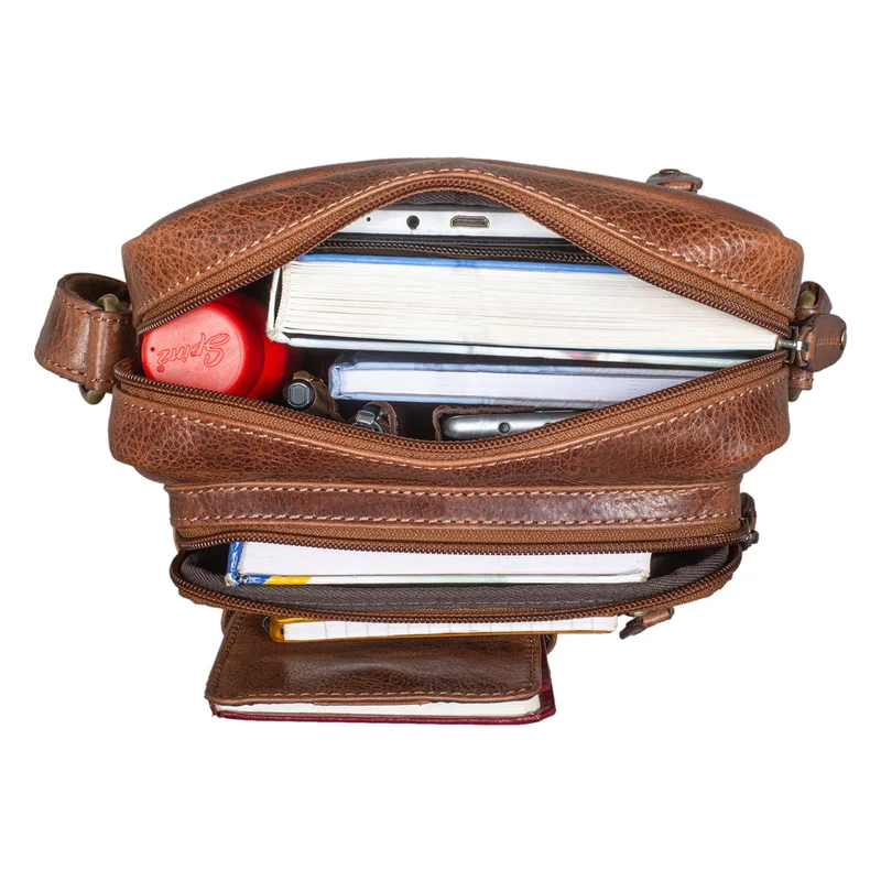 "Ryan" Crossbody Tasche Herren Leder zum Umhängen Vintage Ledertasche