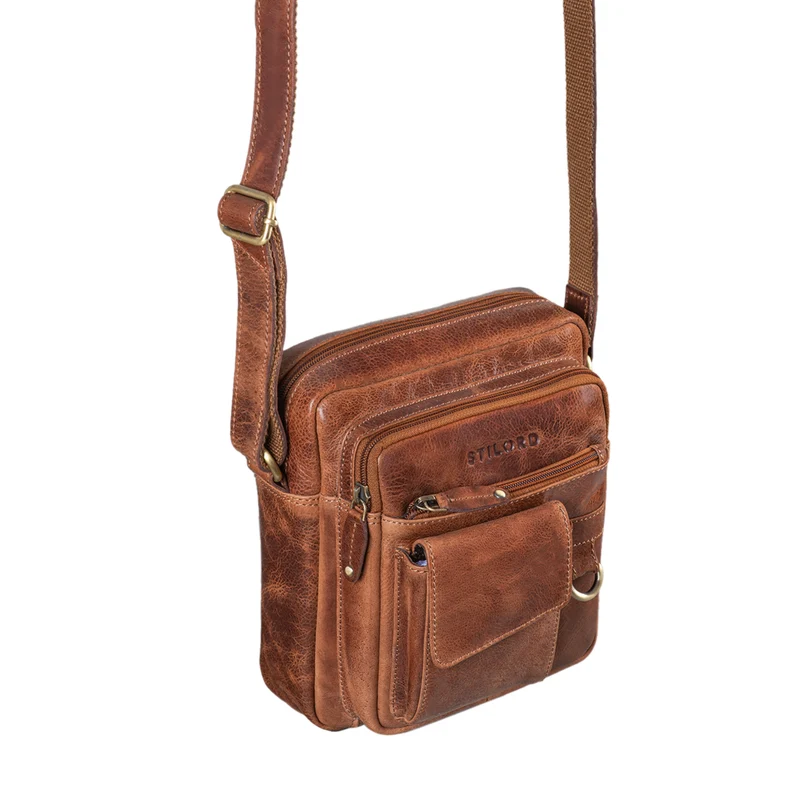 "Ryan" Crossbody Tasche Herren Leder zum Umhängen Vintage Ledertasche