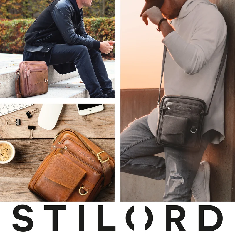 "Ryan" Crossbody Tasche Herren Leder zum Umhängen Vintage Ledertasche
