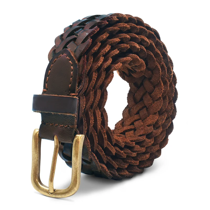"Ava" Ledergürtel Damen geflochten 25 mm