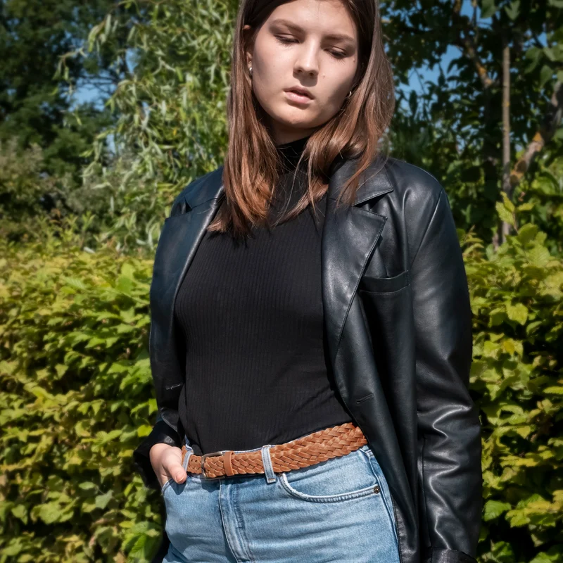 "Ava" Ledergürtel Damen geflochten 25 mm