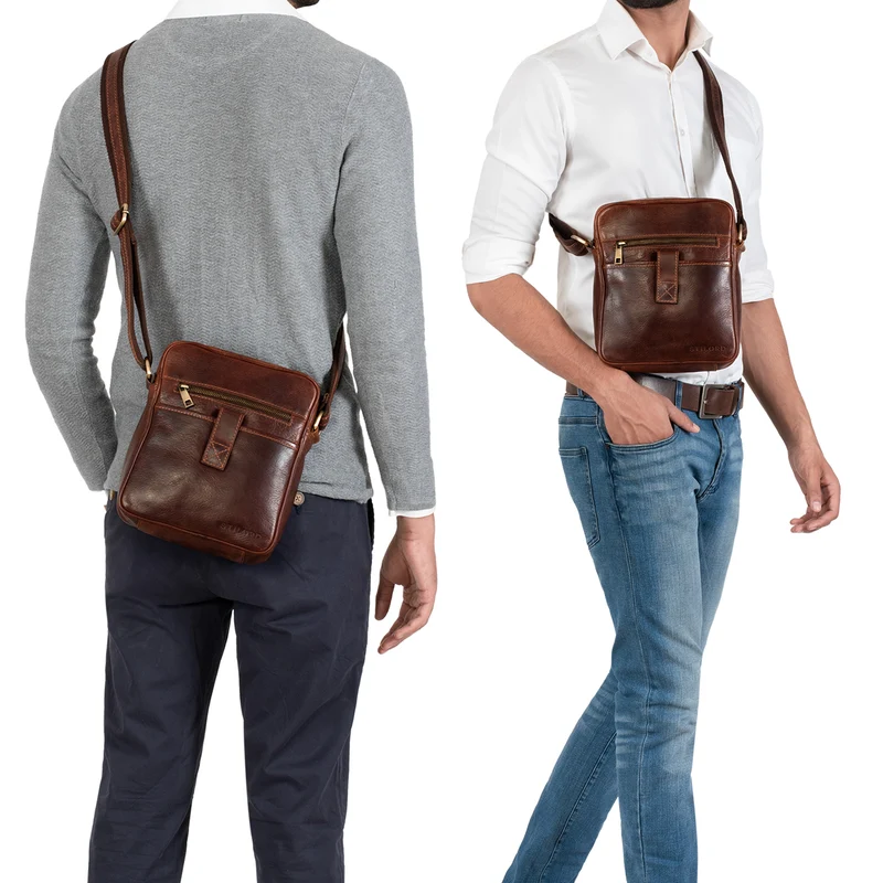 "Brent" Kleine Messenger Bag Leder