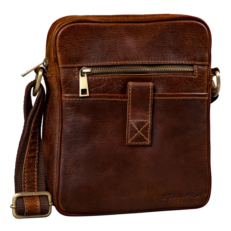 "Brent" Kleine Messenger Bag Leder
