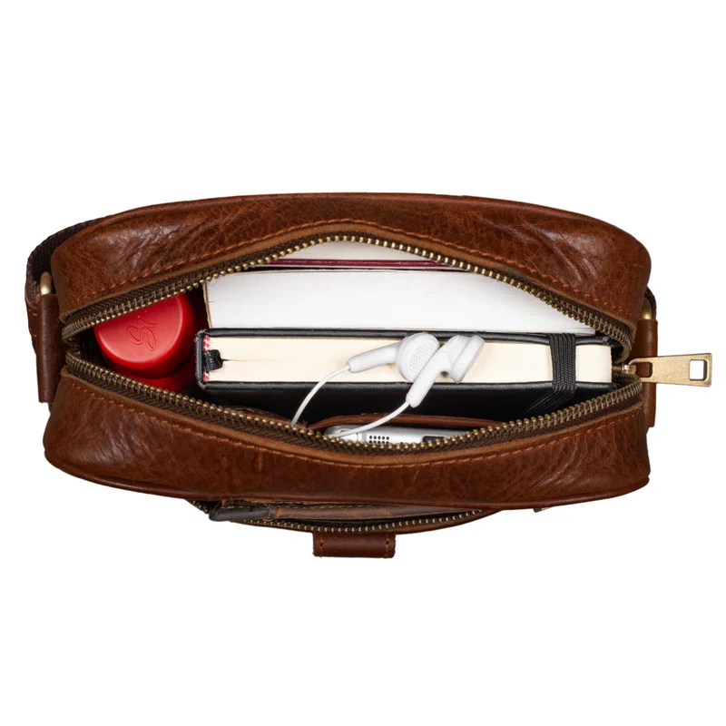 "Brent" Kleine Messenger Bag Leder
