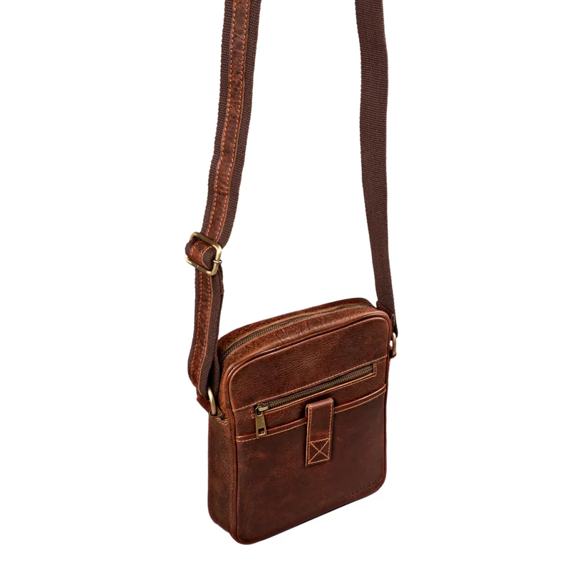 "Brent" Kleine Messenger Bag Leder