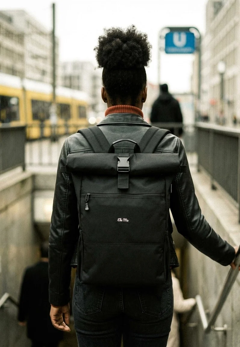Rolltop Black Beautiful - Rolltop Rucksack