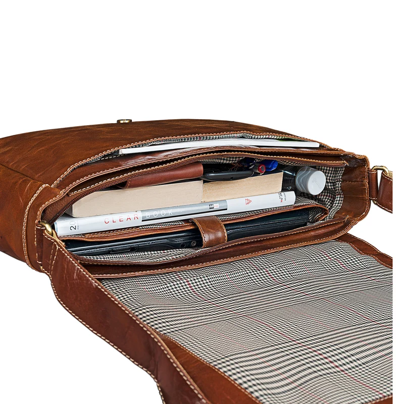 B-WARE "Phil" Ledertasche Herren Umhängetasche Laptop Leder