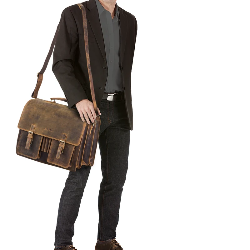 B-WARE "Anton" Aktentasche Leder XL