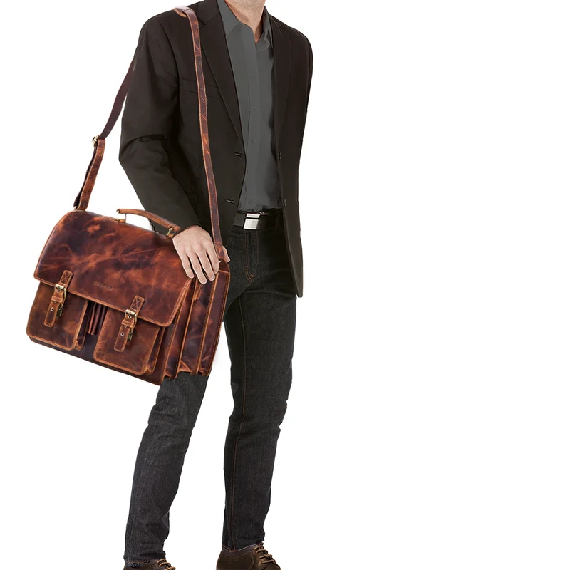 B-WARE "Anton" Aktentasche Leder XL
