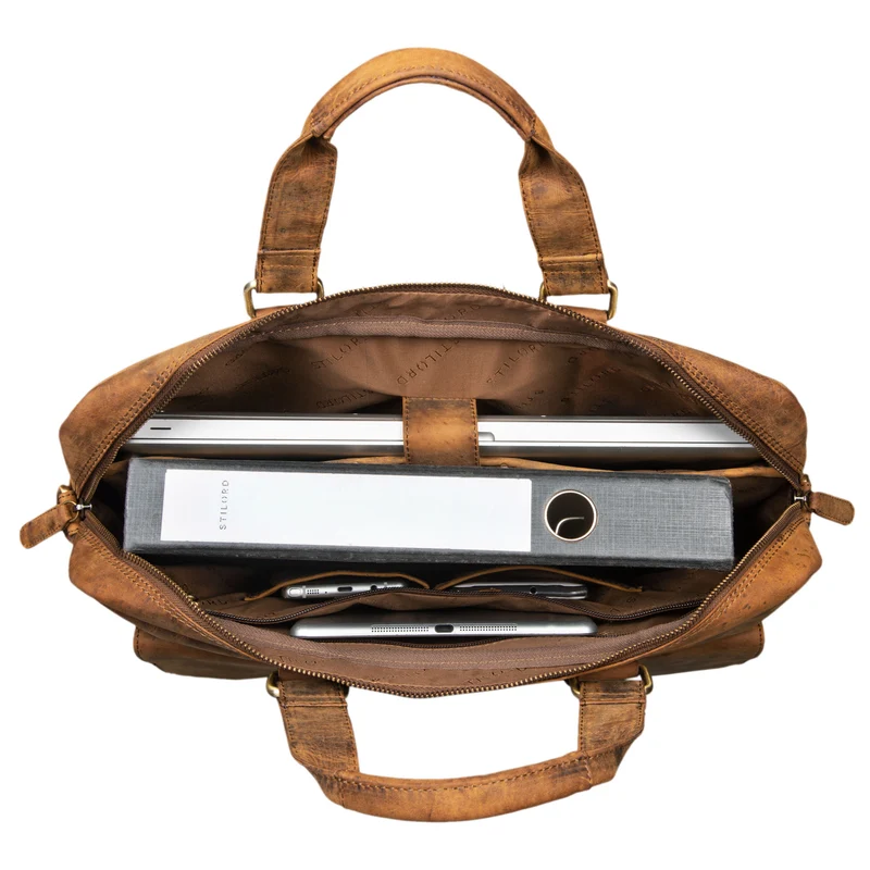 B-WARE "Alonso" Vintage Businesstasche Echtleder