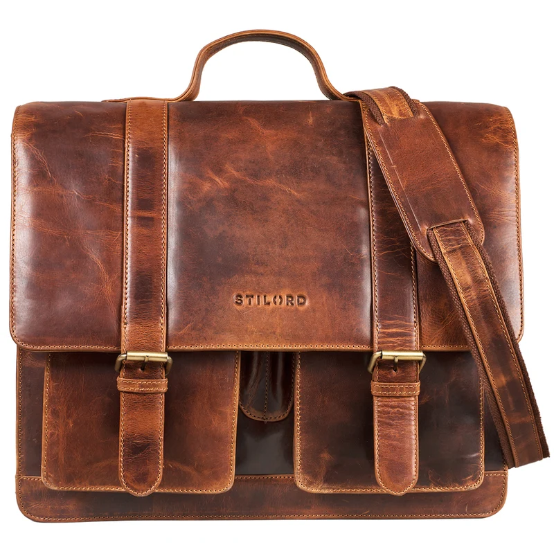 B-WARE "Marius" Klassische Lehrertasche Leder