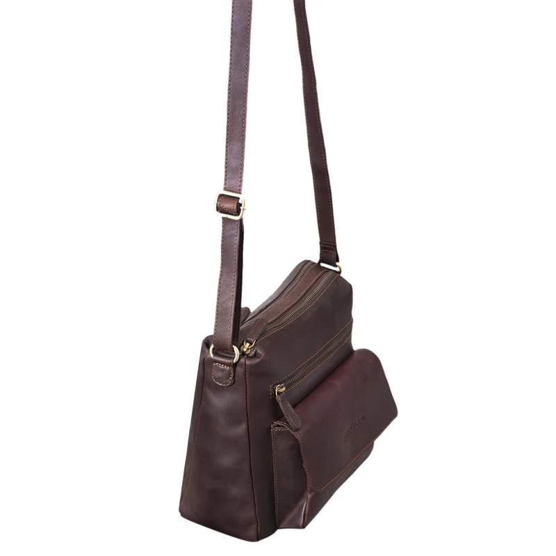 B-WARE "Mira" Vintage Umhängetasche für Damen aus echtem Leder