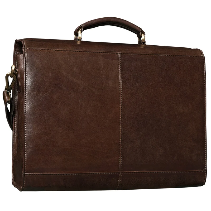 B-WARE Vintage Leder Aktentasche Antik Braun