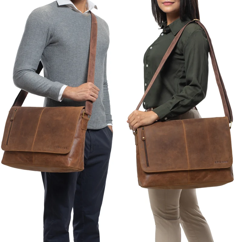 "Hamilton" 15 Zoll Messenger Bag Leder