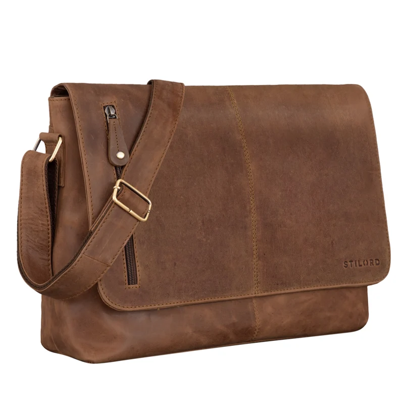 "Hamilton" 15 Zoll Messenger Bag Leder