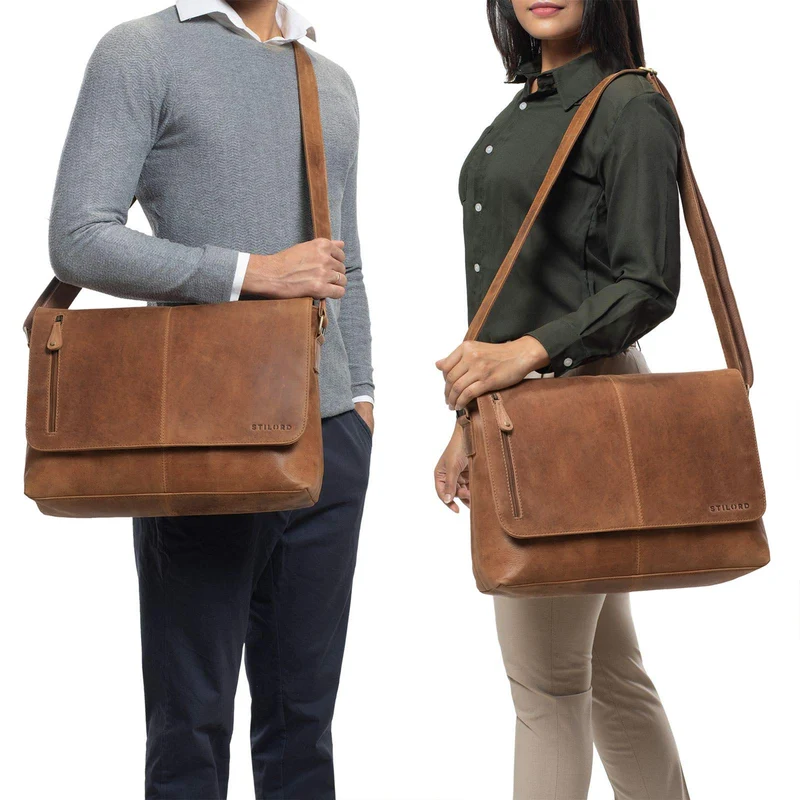 "Hamilton" 15 Zoll Messenger Bag Leder