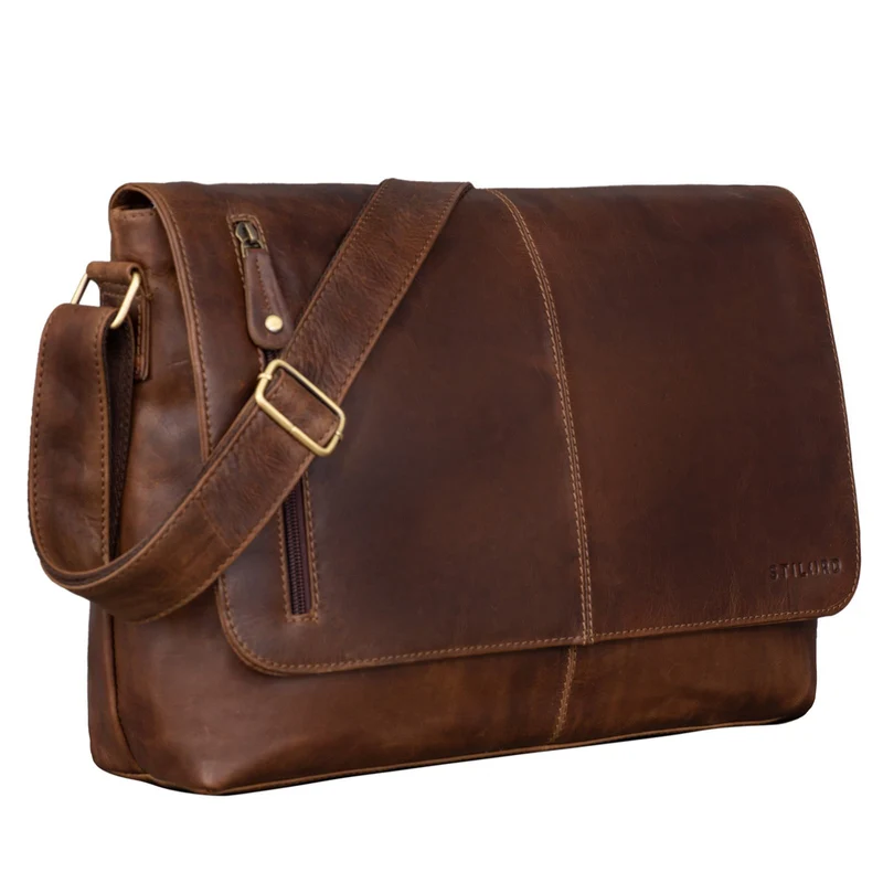 "Hamilton" 15 Zoll Messenger Bag Leder