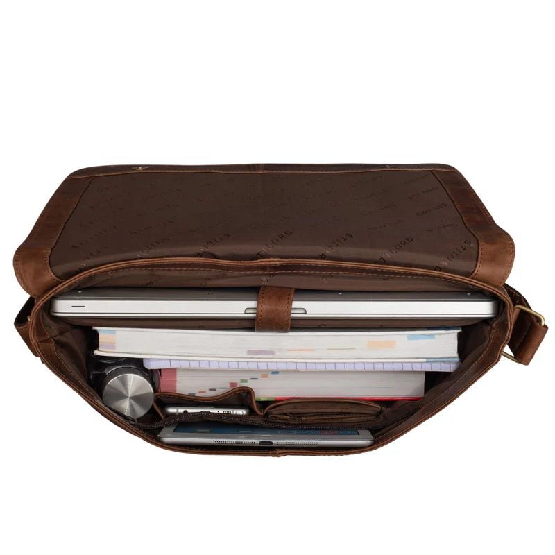 "Hamilton" 15 Zoll Messenger Bag Leder