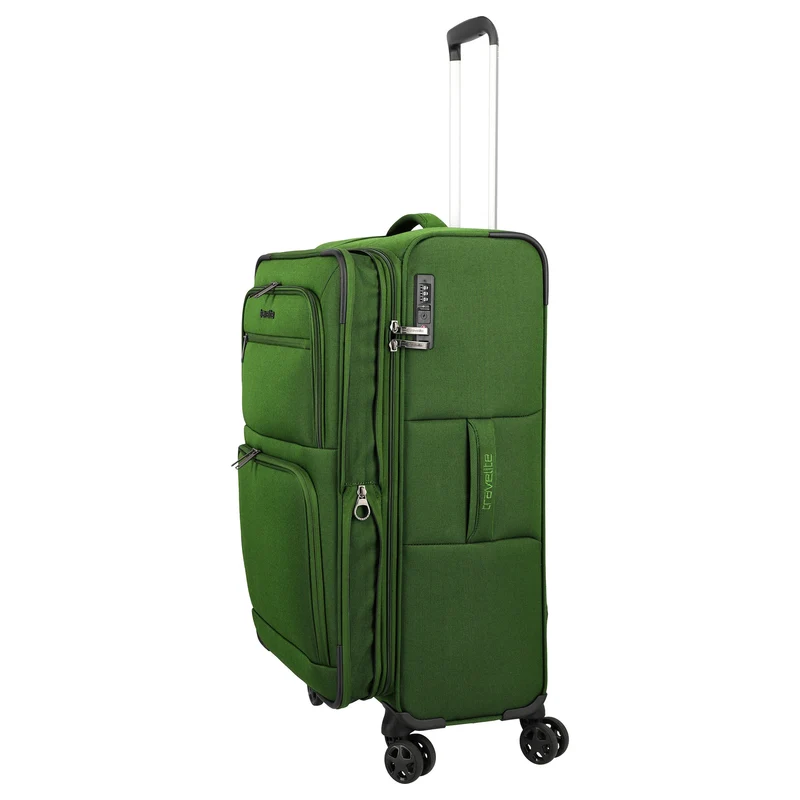 Travelite Cubis - 4-Rollen-Trolley 72 cm erw. (green)