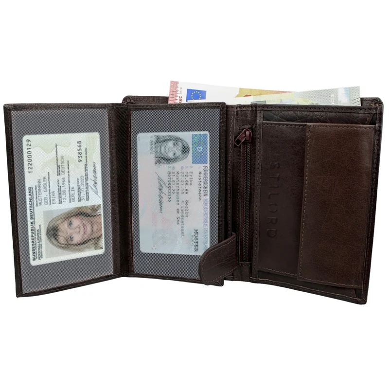 B-WARE "Logan" Portemonnaie Geldbörse Wallet Kartenfach klassisch Leder