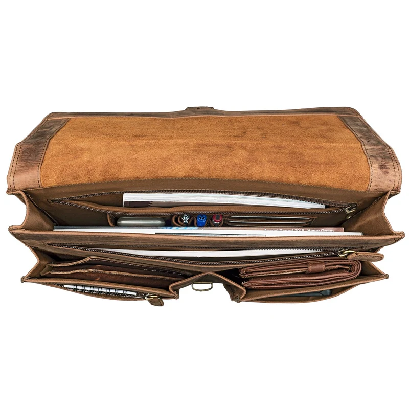 B-WARE "Magnus" Vintage Aktenmappe Leder