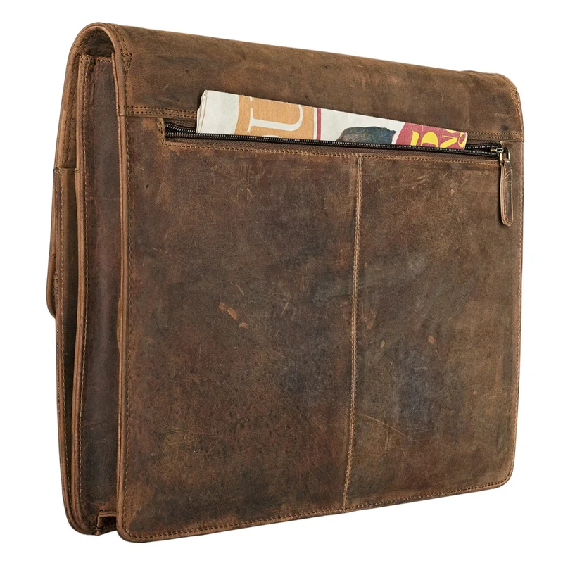 B-WARE "Magnus" Vintage Aktenmappe Leder