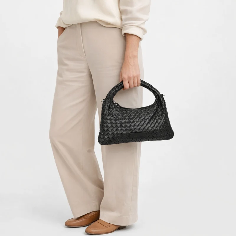 Les Visionnaires Sadie Weave Glossy - Henkeltasche (black)