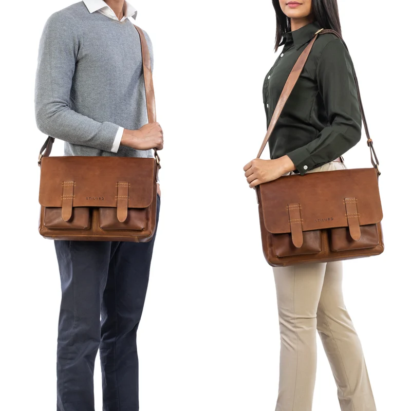 "Russell" Messenger Bag Laptoptasche Leder