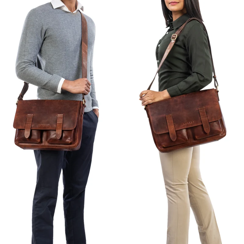 "Russell" Messenger Bag Laptoptasche Leder